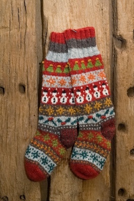 Woollen Christmas festive cheer socks